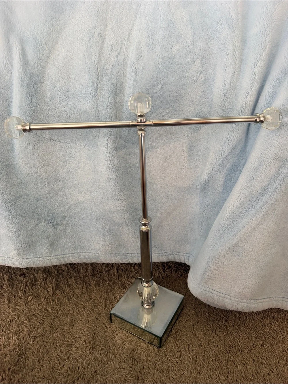 Crystal Accent Jewelry Stand - Silver Finish